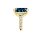Yellow gold Emerald Cut Cut Channel Set Solitaire Engagement Ring with Four-Prong Setting_5
