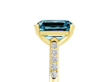 Yellow gold Emerald Cut Cut Channel Set Solitaire Engagement Ring with Four-Prong Setting_5