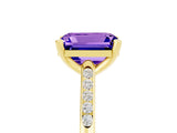 Yellow gold Emerald Cut Cut Channel Set Solitaire Engagement Ring with Four-Prong Setting_5