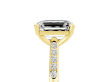 Yellow gold Emerald Cut Cut Channel Set Solitaire Engagement Ring with Four-Prong Setting_5