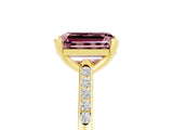 Yellow gold Emerald Cut Cut Channel Set Solitaire Engagement Ring with Four-Prong Setting_5
