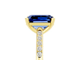 Yellow gold Emerald Cut Cut Channel Set Solitaire Engagement Ring with Four-Prong Setting_5