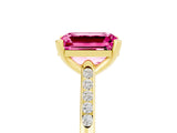 Yellow gold Emerald Cut Cut Channel Set Solitaire Engagement Ring with Four-Prong Setting_5