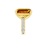 Yellow gold Emerald Cut Cut Channel Set Solitaire Engagement Ring with Four-Prong Setting_5