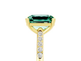 Yellow gold Emerald Cut Cut Channel Set Solitaire Engagement Ring with Four-Prong Setting_5