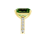 Yellow gold Emerald Cut Cut Channel Set Solitaire Engagement Ring with Four-Prong Setting_5
