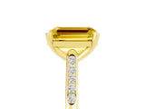 Yellow gold Emerald Cut Cut Channel Set Solitaire Engagement Ring with Four-Prong Setting_5