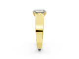 Yellow gold Emerald Cut Cut Diamond Channel Set Solitaire Ring with Four-Prong Setting_5