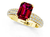 Yellow gold Emerald Cut Cut Diamond Milgrain Marquise Band with Prong Setting_1