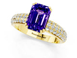 Yellow gold Emerald Cut Cut Diamond Milgrain Marquise Band with Prong Setting_1