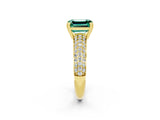 Yellow gold Emerald Cut Cut Diamond Milgrain Marquise Band with Prong Setting_2