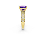 Yellow gold Emerald Cut Cut Diamond Milgrain Marquise Band with Prong Setting_2