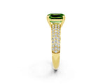 Yellow gold Emerald Cut Cut Diamond Milgrain Marquise Band with Prong Setting_2
