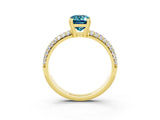 Yellow gold Emerald Cut Cut Diamond Milgrain Marquise Band with Prong Setting_3