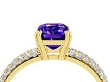 Yellow gold Emerald Cut Cut Diamond Milgrain Marquise Band with Prong Setting_4