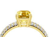 Yellow gold Emerald Cut Cut Diamond Milgrain Marquise Band with Prong Setting_4