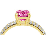 Yellow gold Emerald Cut Cut Diamond Milgrain Marquise Band with Prong Setting_4