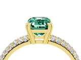 Yellow gold Emerald Cut Cut Diamond Milgrain Marquise Band with Prong Setting_4