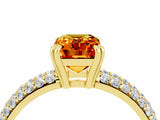 Yellow gold Emerald Cut Cut Diamond Milgrain Marquise Band with Prong Setting_4