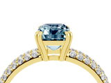 Yellow gold Emerald Cut Cut Diamond Milgrain Marquise Band with Prong Setting_4