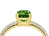Yellow gold Emerald Cut Cut Diamond Milgrain Marquise Band with Prong Setting_4