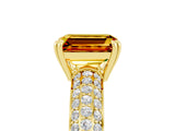 Yellow gold Emerald Cut Cut Diamond Milgrain Marquise Band with Prong Setting_5