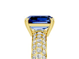 Yellow gold Emerald Cut Cut Diamond Milgrain Marquise Band with Prong Setting_5