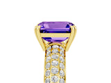 Yellow gold Emerald Cut Cut Diamond Milgrain Marquise Band with Prong Setting_5