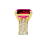 Yellow gold Emerald Cut Cut Diamond Milgrain Marquise Band with Prong Setting_5