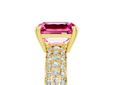 Yellow gold Emerald Cut Cut Diamond Milgrain Marquise Band with Prong Setting_5