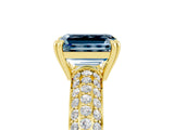 Yellow gold Emerald Cut Cut Diamond Milgrain Marquise Band with Prong Setting_5