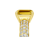Yellow gold Emerald Cut Cut Diamond Milgrain Marquise Band with Prong Setting_5