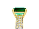 Yellow gold Emerald Cut Cut Diamond Milgrain Marquise Band with Prong Setting_5