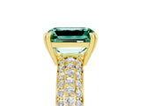 Yellow gold Emerald Cut Cut Diamond Milgrain Marquise Band with Prong Setting_5