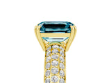 Yellow gold Emerald Cut Cut Diamond Milgrain Marquise Band with Prong Setting_5