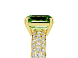 Yellow gold Emerald Cut Cut Diamond Milgrain Marquise Band with Prong Setting_5