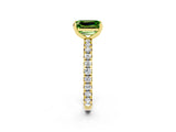 Yellow gold Emerald Cut Cut Diamond Pavé Band with Four-Prong Setting_2
