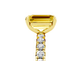 Yellow gold Emerald Cut Cut Diamond Pavé Band with Four-Prong Setting_5
