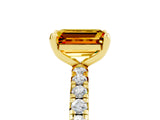 Yellow gold Emerald Cut Cut Diamond Pavé Band with Four-Prong Setting_5