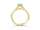 Yellow gold Emerald Cut Cut Diamond Solitaire Engagement Ring with Tapered Plain Band and Four-Prong Setting_18