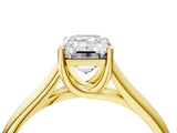 Yellow gold Emerald Cut Cut Diamond Solitaire Engagement Ring with Tapered Plain Band and Four-Prong Setting_19