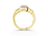 Yellow gold Emerald Cut Cut Halo Diamond Infinity Band with Four-Prong Setting_12