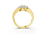 Yellow gold Emerald Cut Cut Halo Diamond Pavé Engagement Ring with Milgrain Detailing_18
