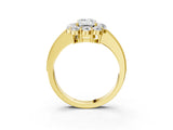 Yellow gold Emerald Cut Cut Halo Diamond Pavé Engagement Ring with Milgrain Detailing_6