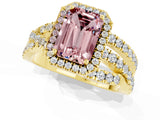 Yellow gold Emerald Cut Cut Halo Split Shank Prong Setting Ring_13