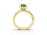 Yellow gold Emerald Cut Cut Halo Split Shank Prong Setting Ring_15