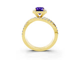 Yellow gold Emerald Cut Cut Halo Split Shank Prong Setting Ring_15