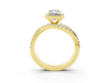 Yellow gold Emerald Cut Cut Halo Split Shank Prong Setting Ring_15