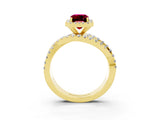 Yellow gold Emerald Cut Cut Halo Split Shank Prong Setting Ring_15