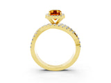 Yellow gold Emerald Cut Cut Halo Split Shank Prong Setting Ring_15